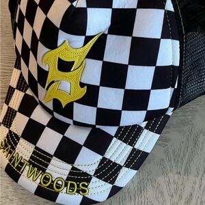 Checkered Black and White Hat